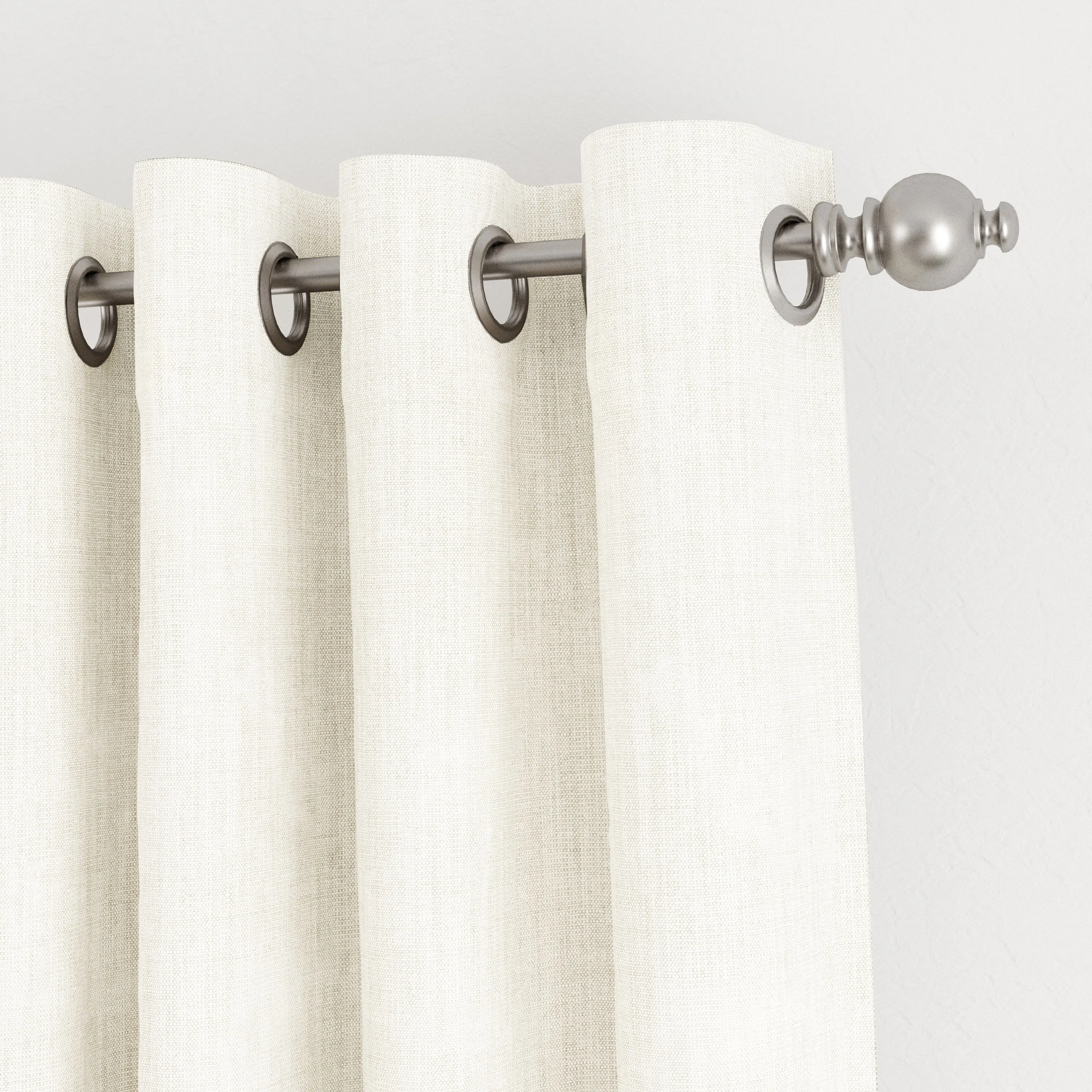 100% Total Blackout Linen Blend Grommet Curtains