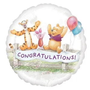 17" Licensed Winnie the Pooh Congratulations Foil Balloon