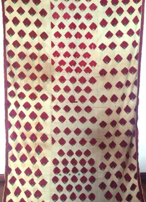 914  SOLD Vintage  Thirma Phulkari  Embroidered Cultural Textile With Roses