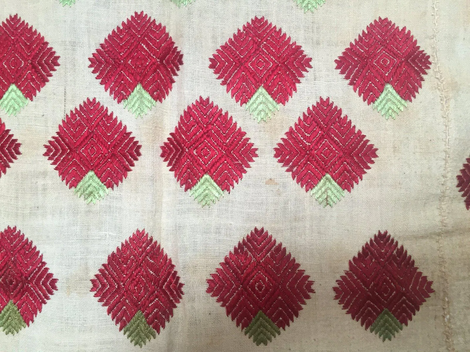914  SOLD Vintage  Thirma Phulkari  Embroidered Cultural Textile With Roses