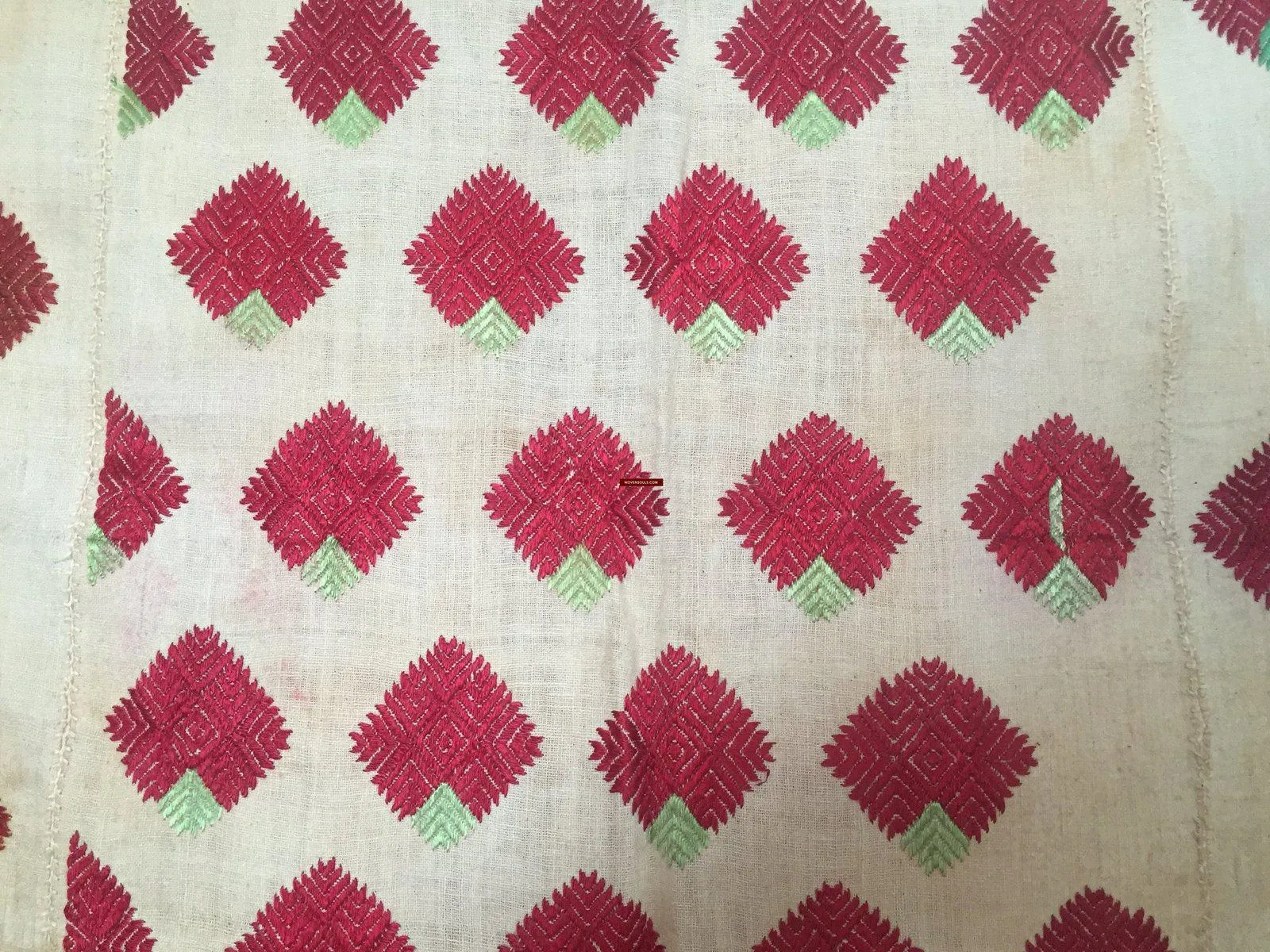914  SOLD Vintage  Thirma Phulkari  Embroidered Cultural Textile With Roses