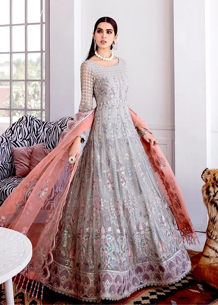 Afrozeh La Fuchsia Luxury Chiffon Collection ‘21 – Snow Glass