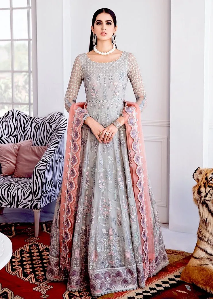 Afrozeh La Fuchsia Luxury Chiffon Collection ‘21 – Snow Glass