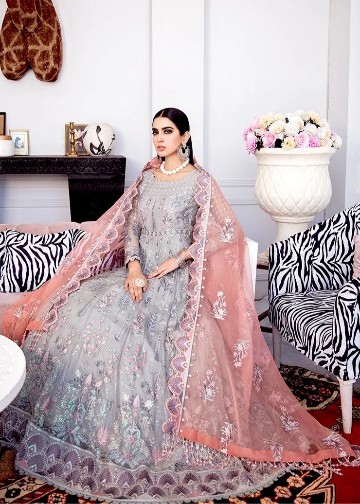 Afrozeh La Fuchsia Luxury Chiffon Collection ‘21 – Snow Glass