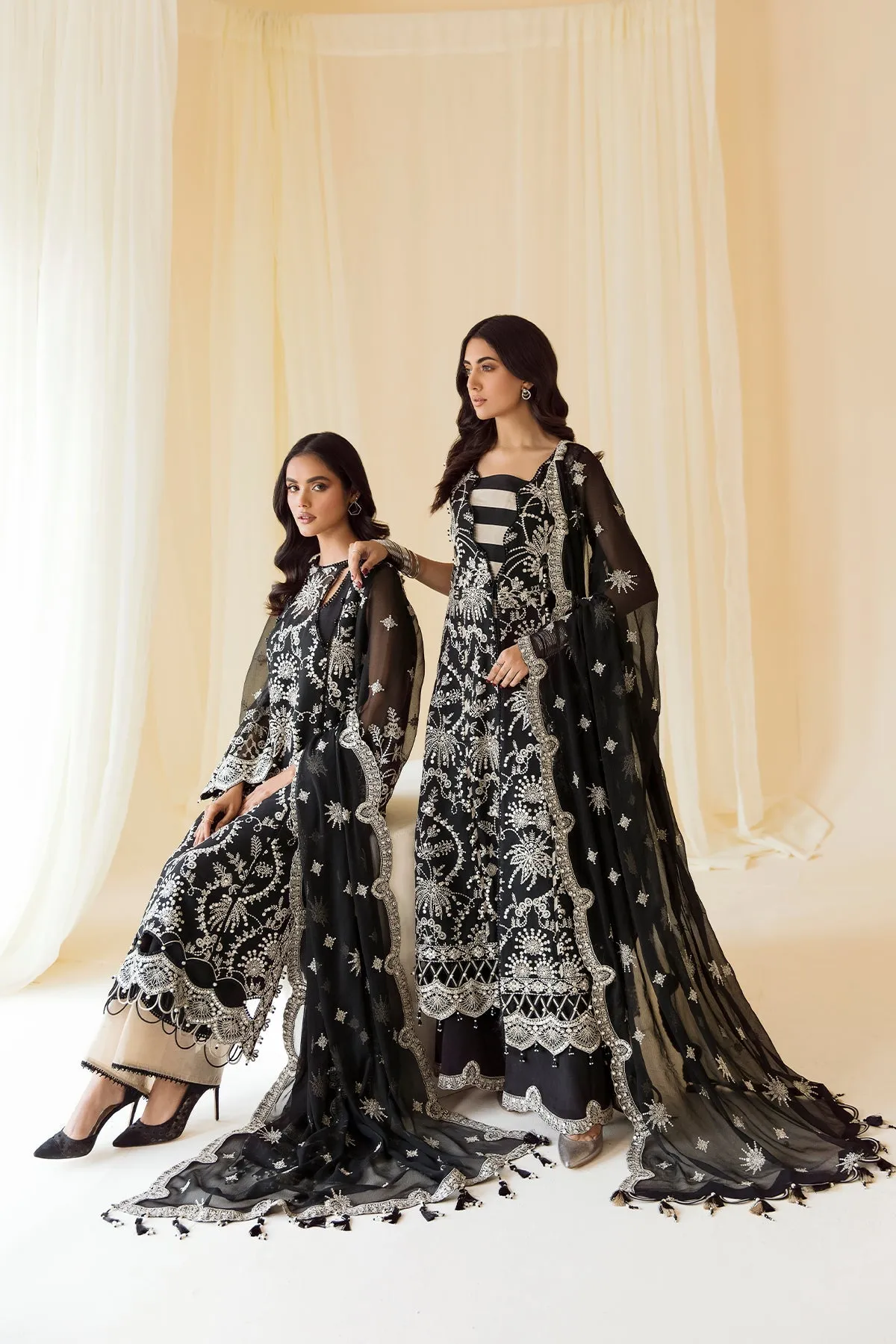 Alizeh Rang-e-Mehr Formal Collection – Embroidered Chiffon Black - V14D03