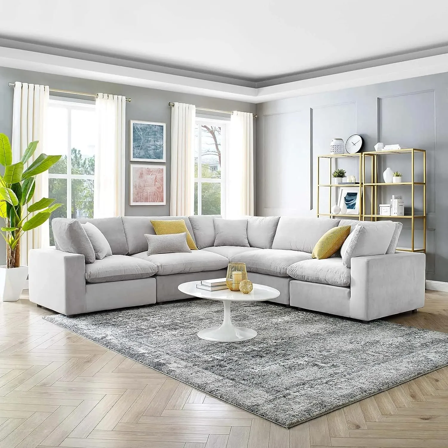 Alston Fabric L Shape 5 Seater Corner Sofa | 5 Seater Sofa