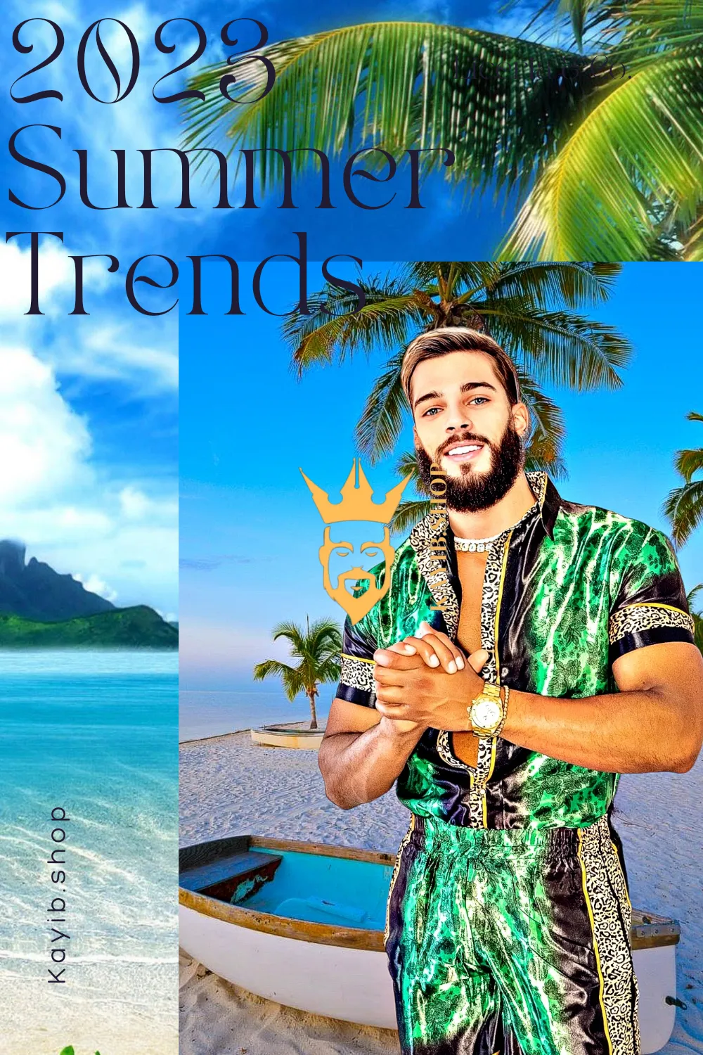 Barocco Print Men's Beachwear Set - Stand Out in Style this Summer - 100% Pure Silk