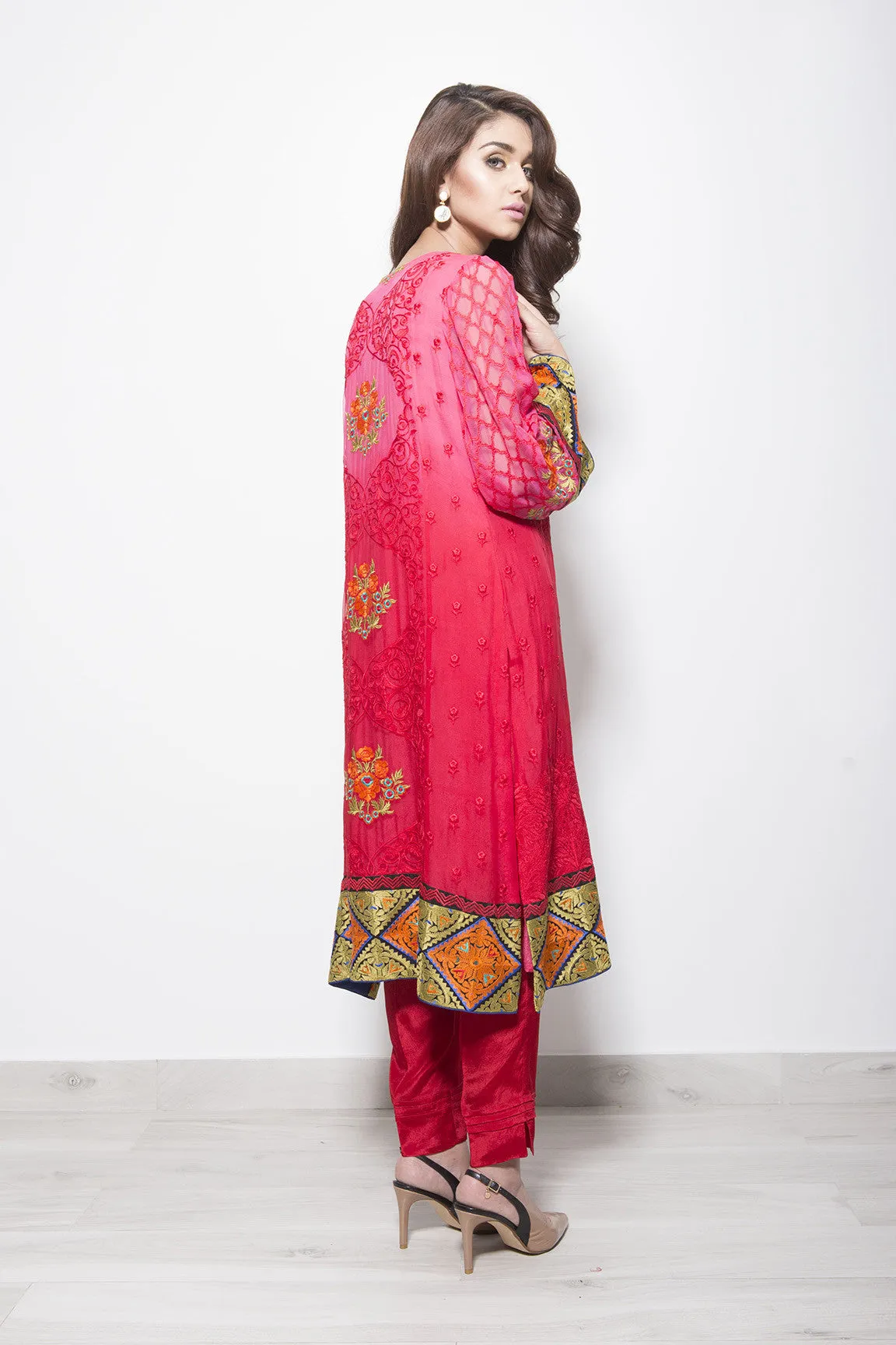 Baroque Luxury Chiffon Embroidered Collection - Ombre Hues