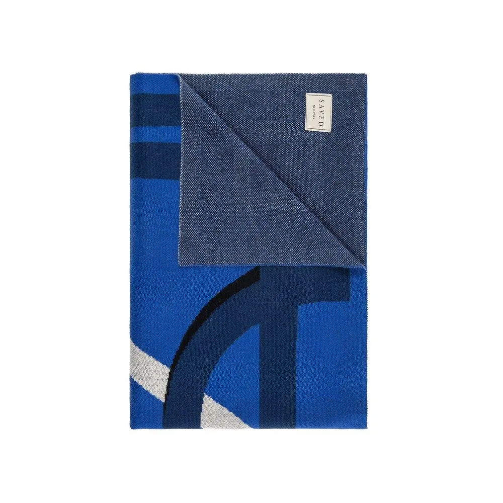 Binding Royal Blue Cashmere Blankets by Saved NY