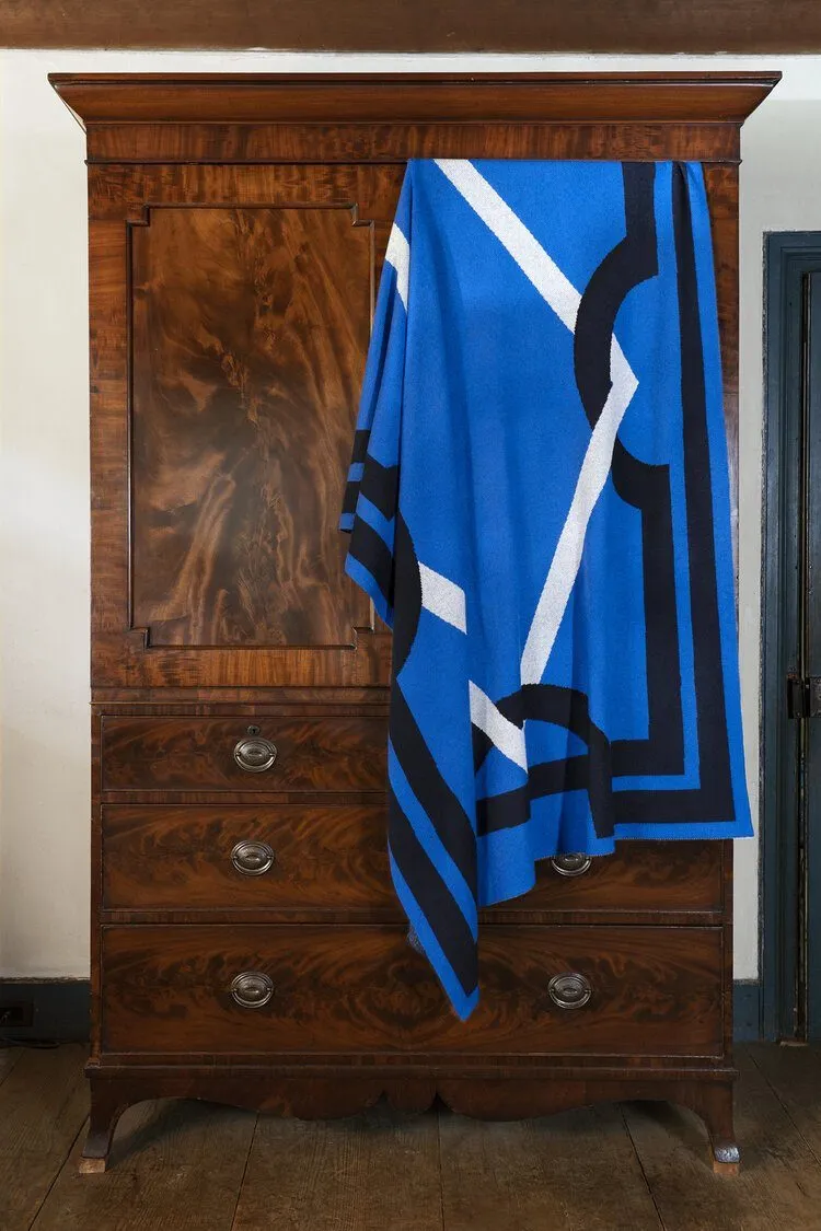 Binding Royal Blue Cashmere Blankets by Saved NY