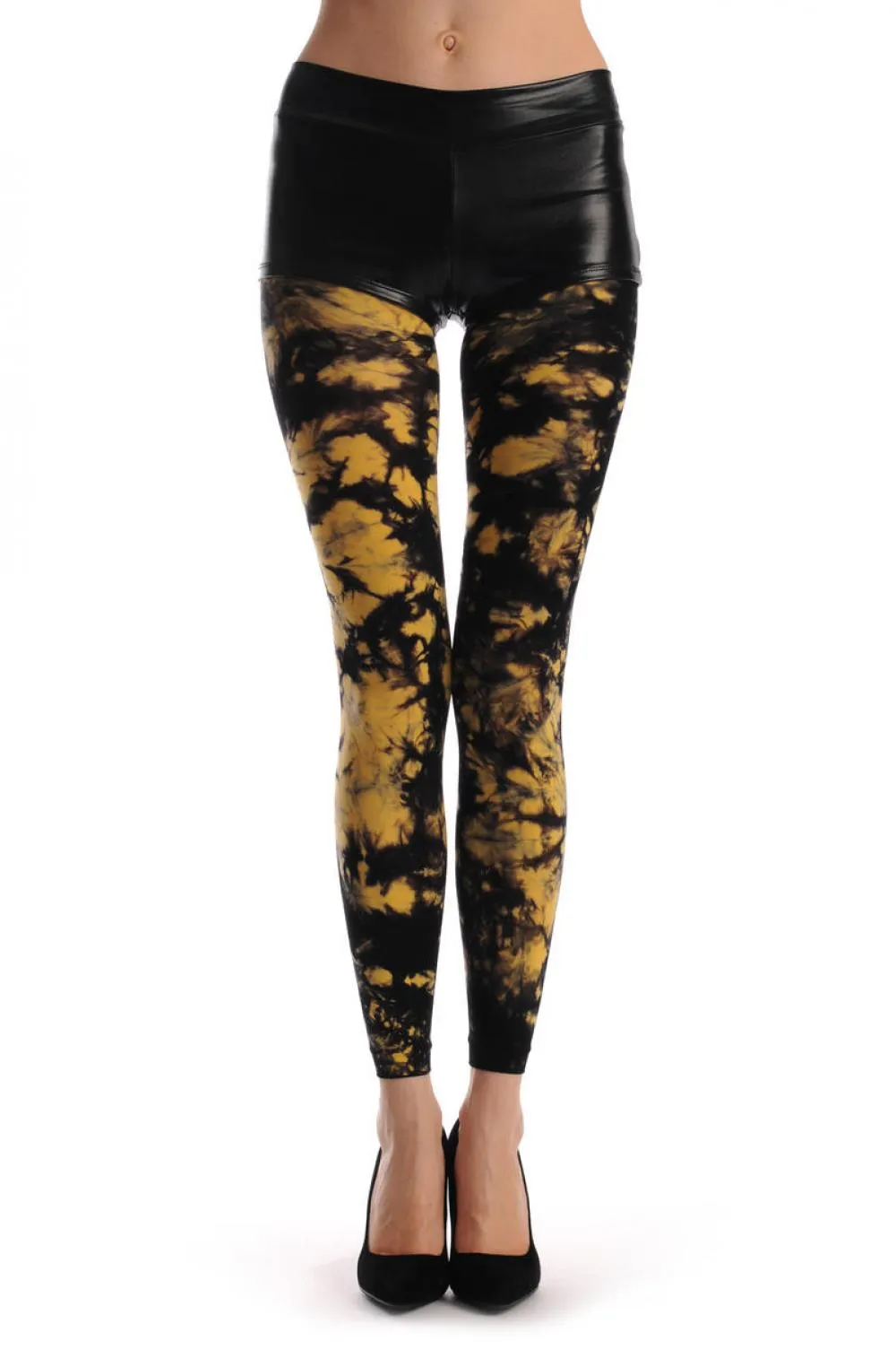 Black & Yellow Colour Splash (Tie Dye) Footless