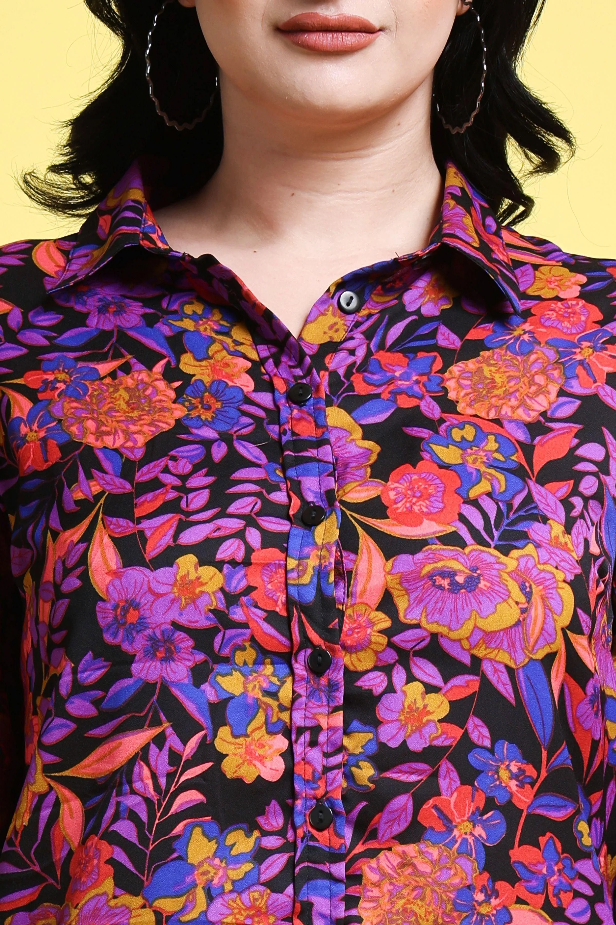 Black Floral Printed Shirt