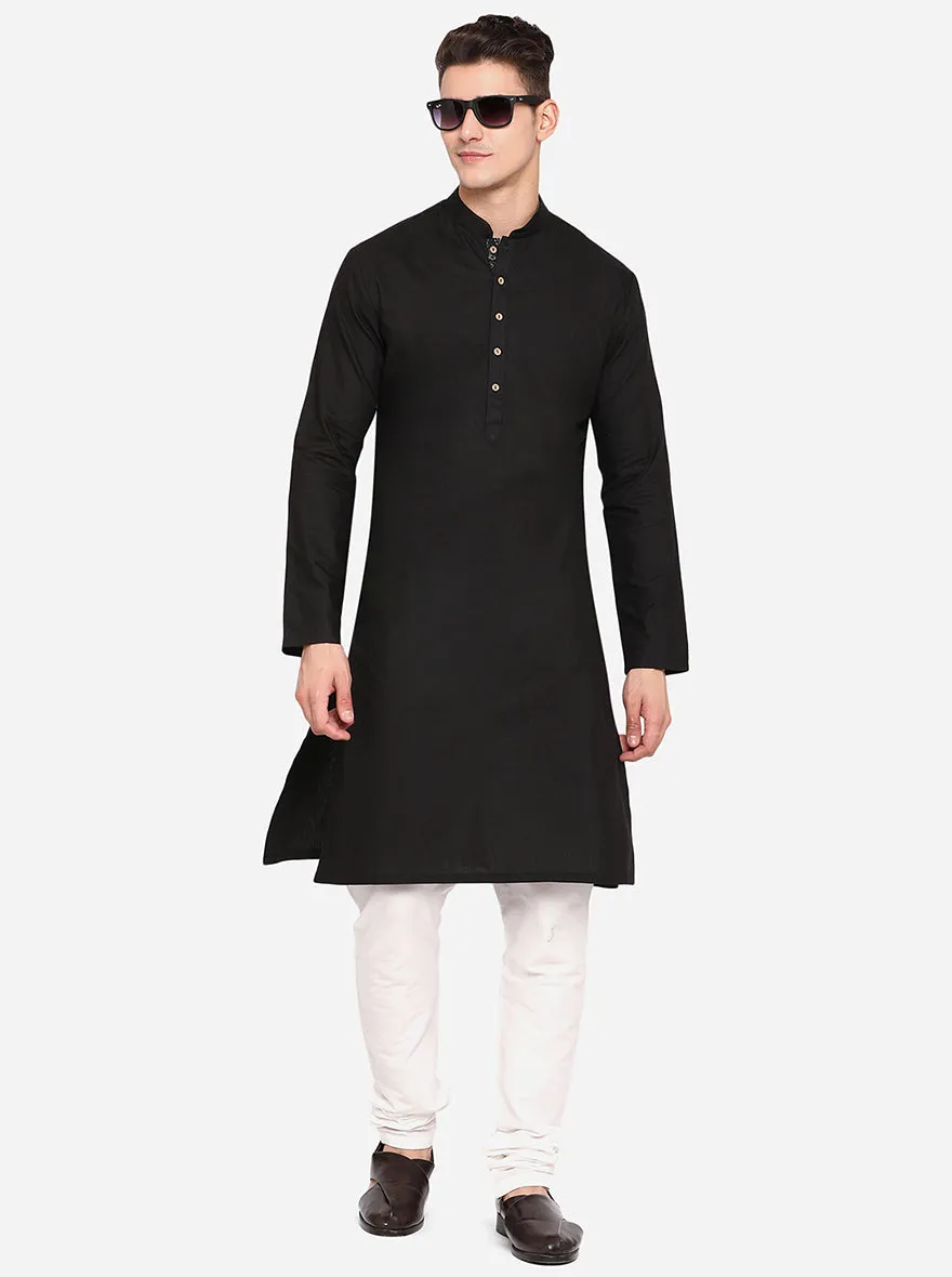 Black Solid Regular Fit Navratri Kurta | Greenfibre
