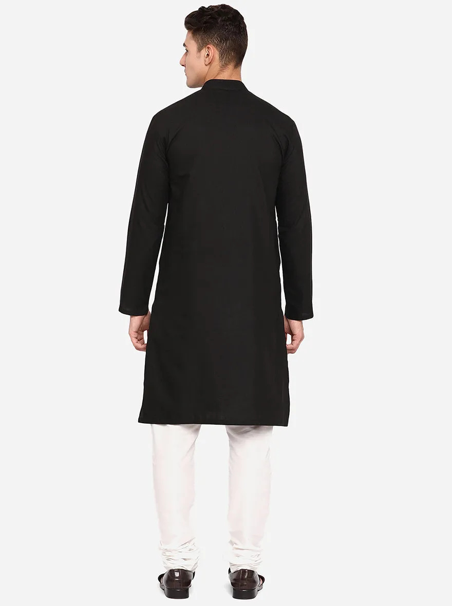 Black Solid Regular Fit Navratri Kurta | Greenfibre