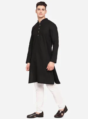 Black Solid Regular Fit Navratri Kurta | Greenfibre