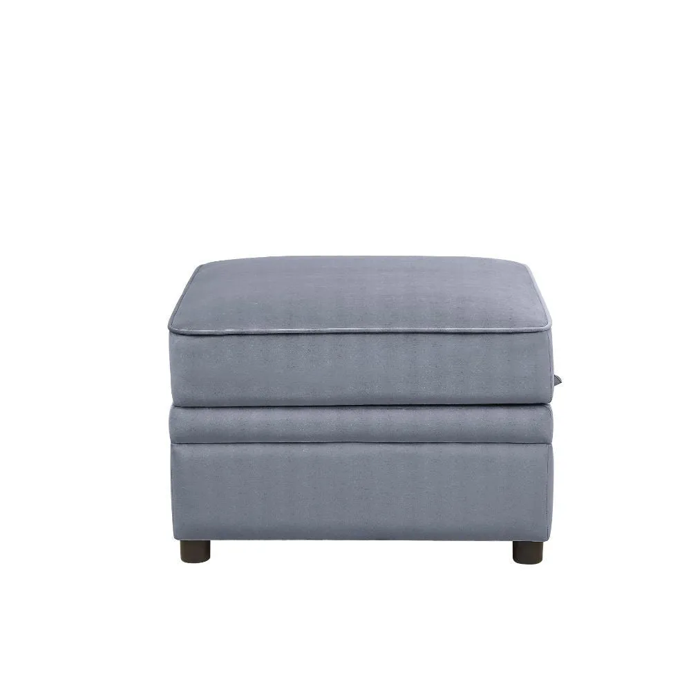 Bois II - Ottoman - Gray Velvet