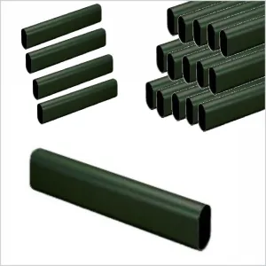 Box of 20, 6ft Oval Aluminum Closet Rod, Matte Black
