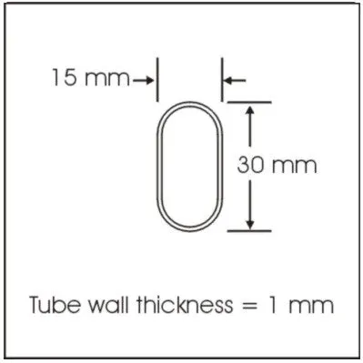 Box of 20, 6ft Oval Aluminum Closet Rod, Matte Black