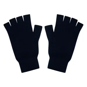 Cashmere Fingerless Gloves in Navy