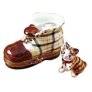 Cat in Scottish Plaid Boot