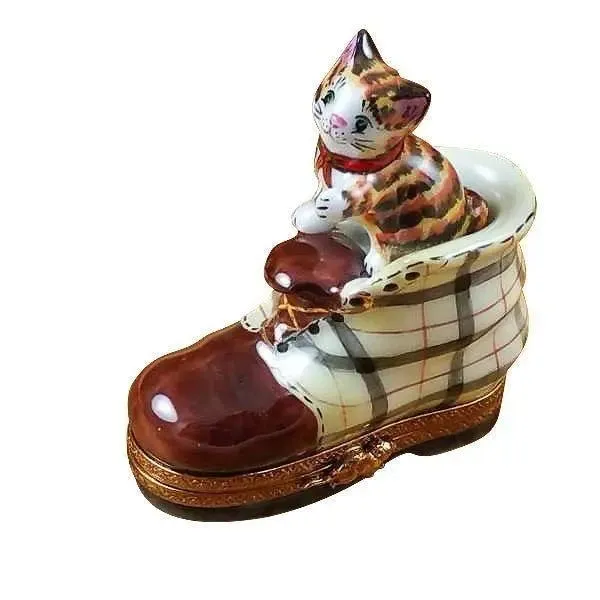 Cat in Scottish Plaid Boot
