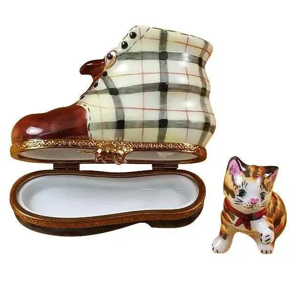 Cat in Scottish Plaid Boot