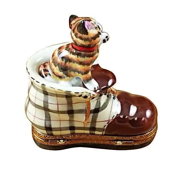 Cat in Scottish Plaid Boot