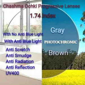 Chashma Ochki 1.74 Index Photochromic Lenses Anti Blue Light Option