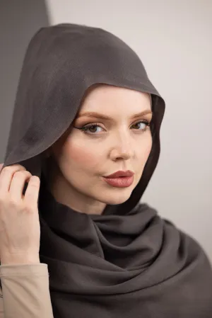 Cotton Tassleless Shawl - Shades of Black