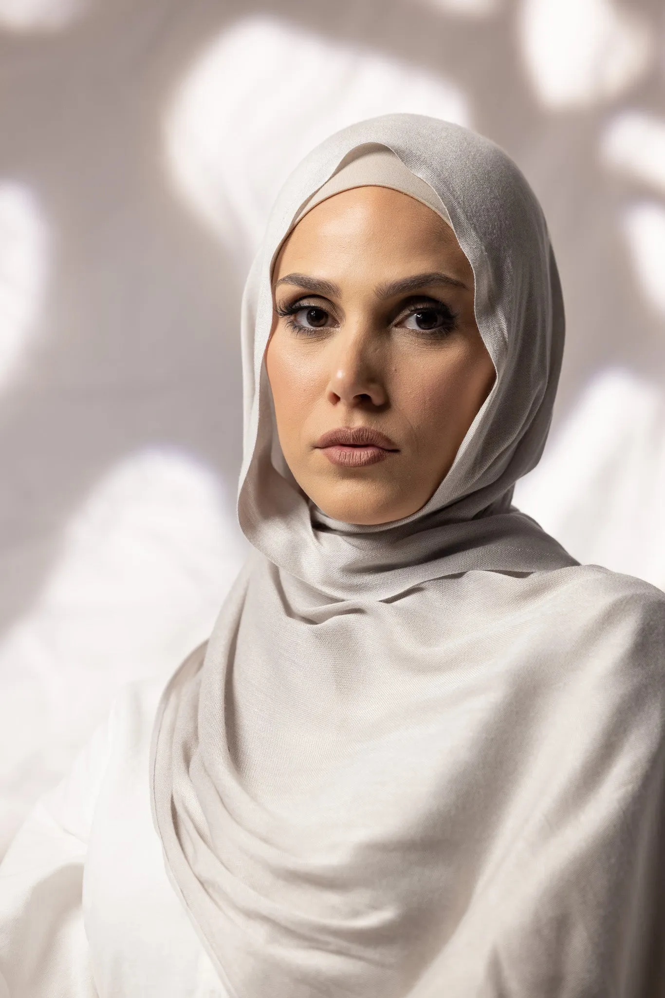 Cotton Tassleless Shawl - Shades of Grey