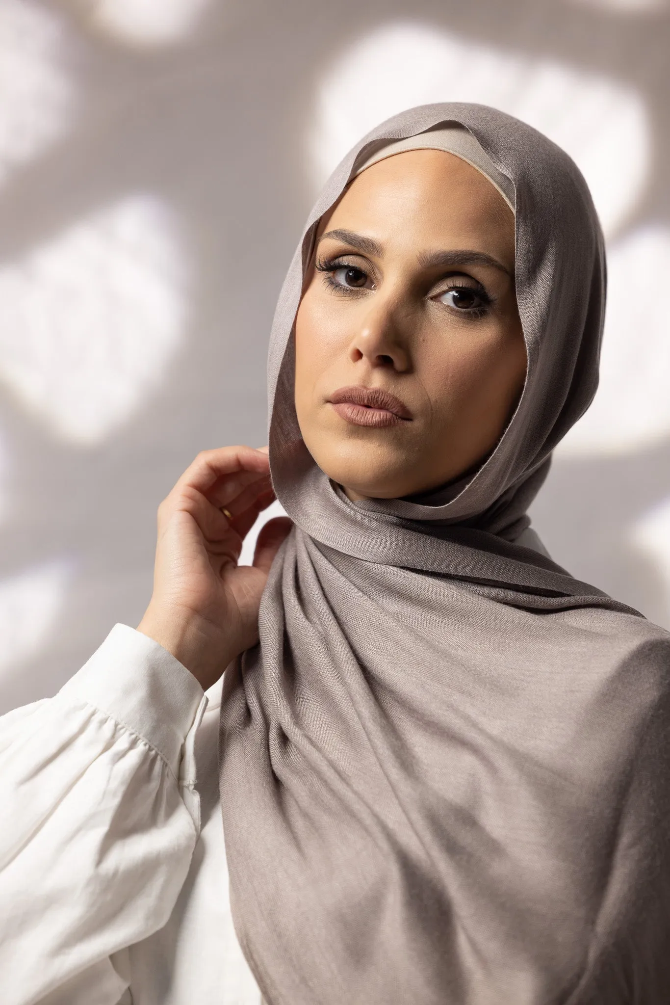 Cotton Tassleless Shawl - Shades of Grey