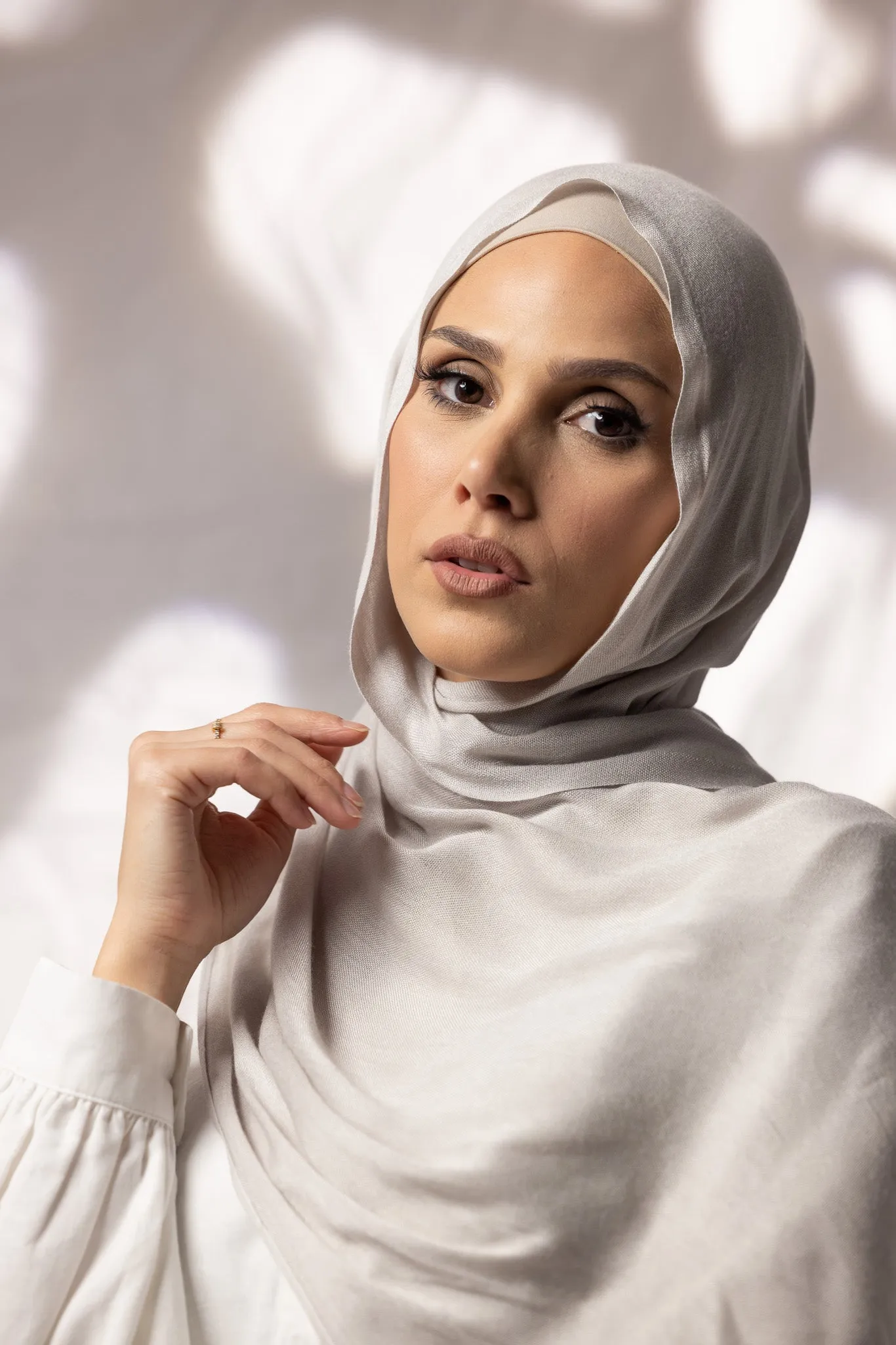 Cotton Tassleless Shawl - Shades of Grey