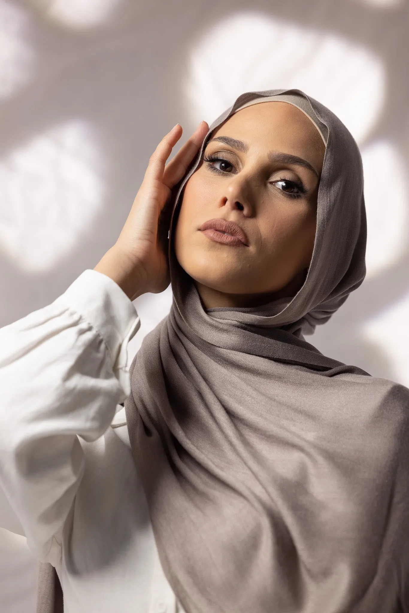 Cotton Tassleless Shawl - Shades of Grey