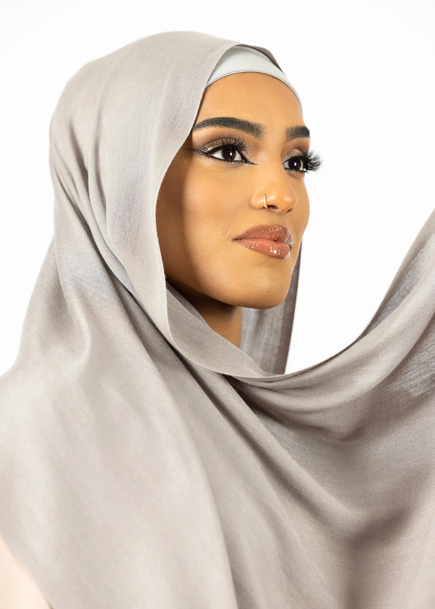 Cotton Tassleless Shawl - Shades of Grey