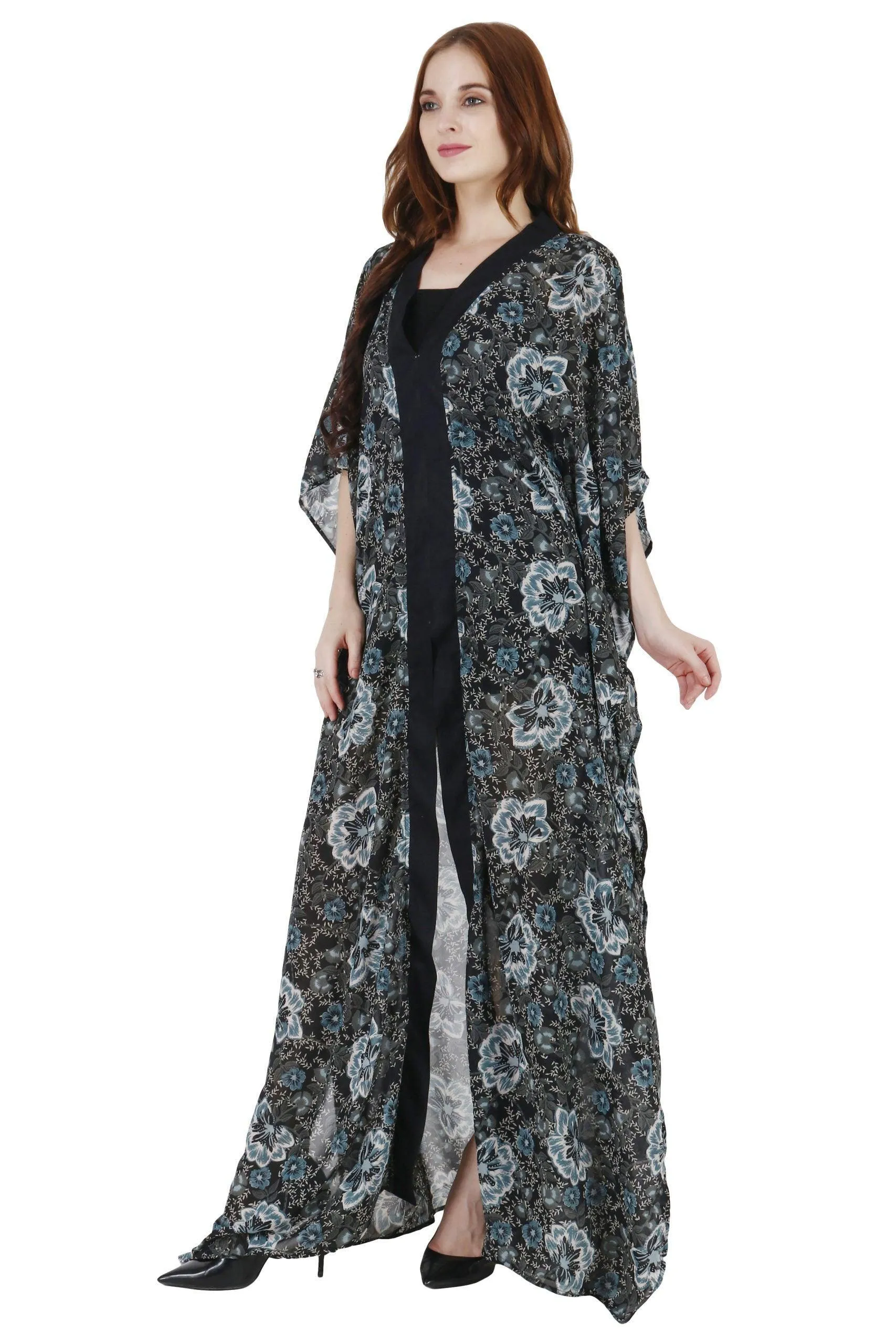 Dark Floral Printed Kaftan