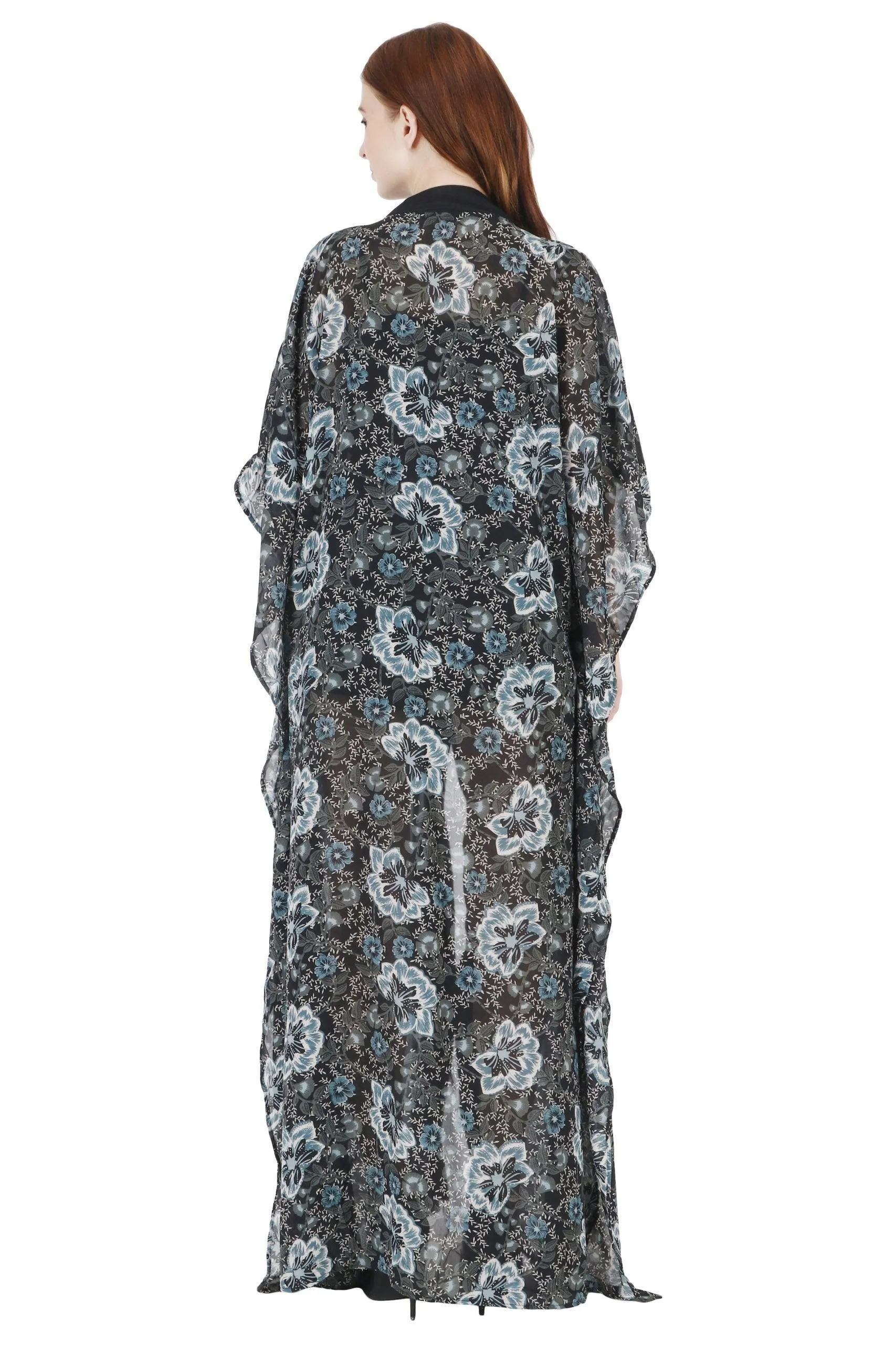 Dark Floral Printed Kaftan