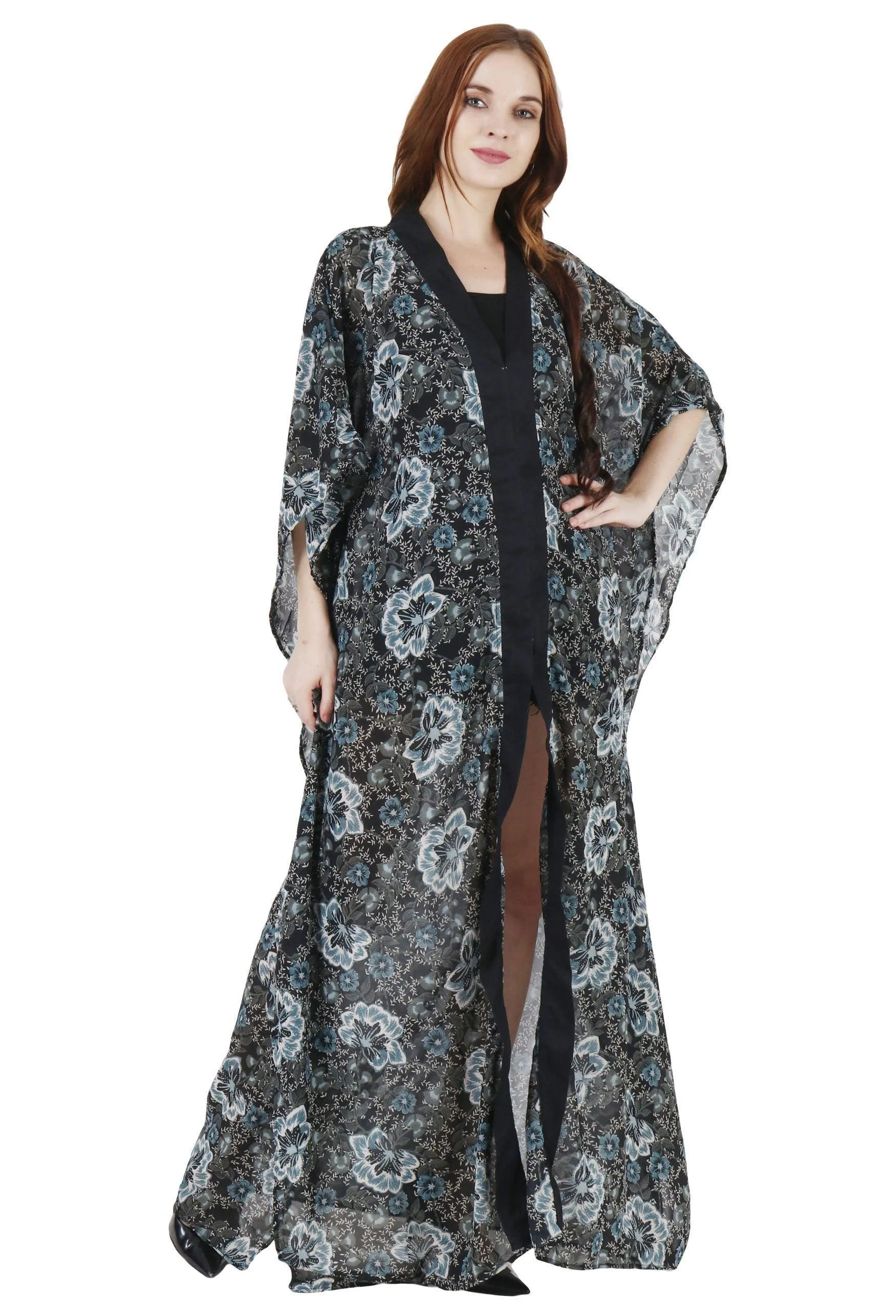 Dark Floral Printed Kaftan