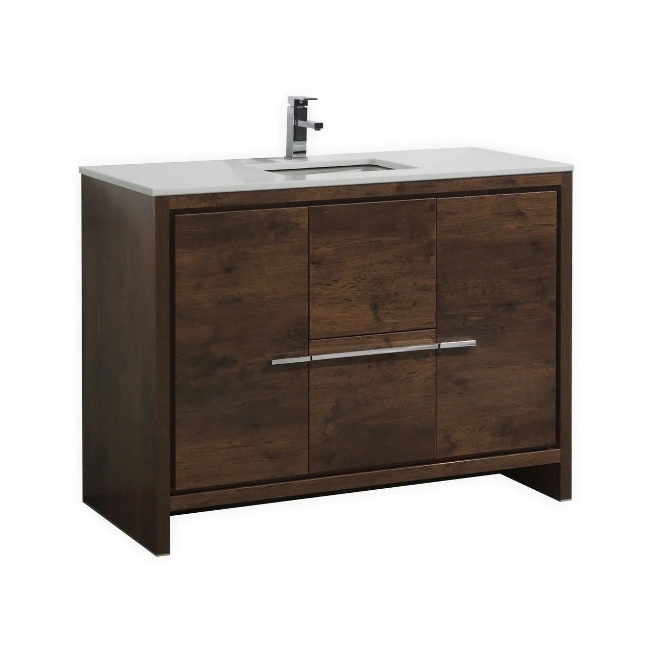 Dolce 48″ Modern Bathroom Vanity with Quartz Counter-Top