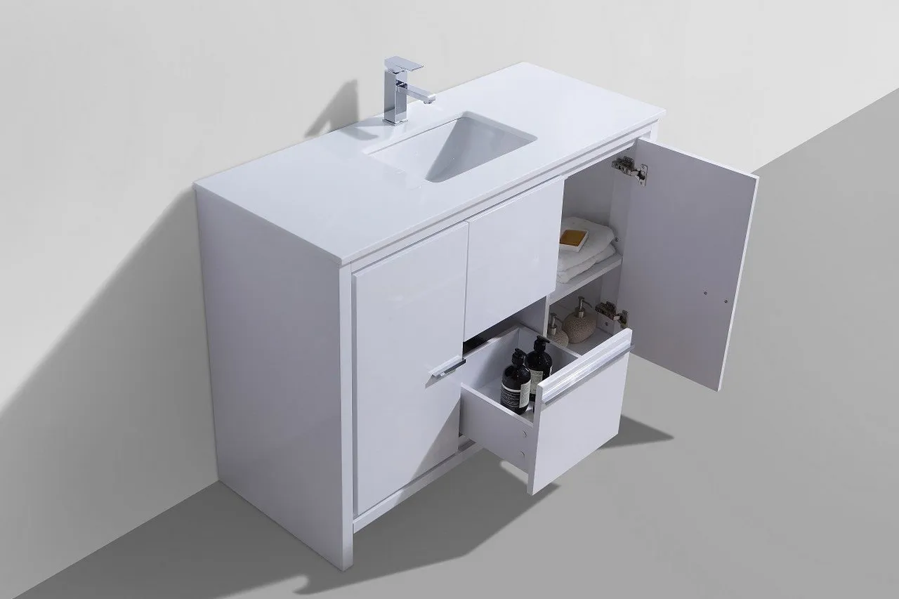 Dolce 48″ Modern Bathroom Vanity with Quartz Counter-Top