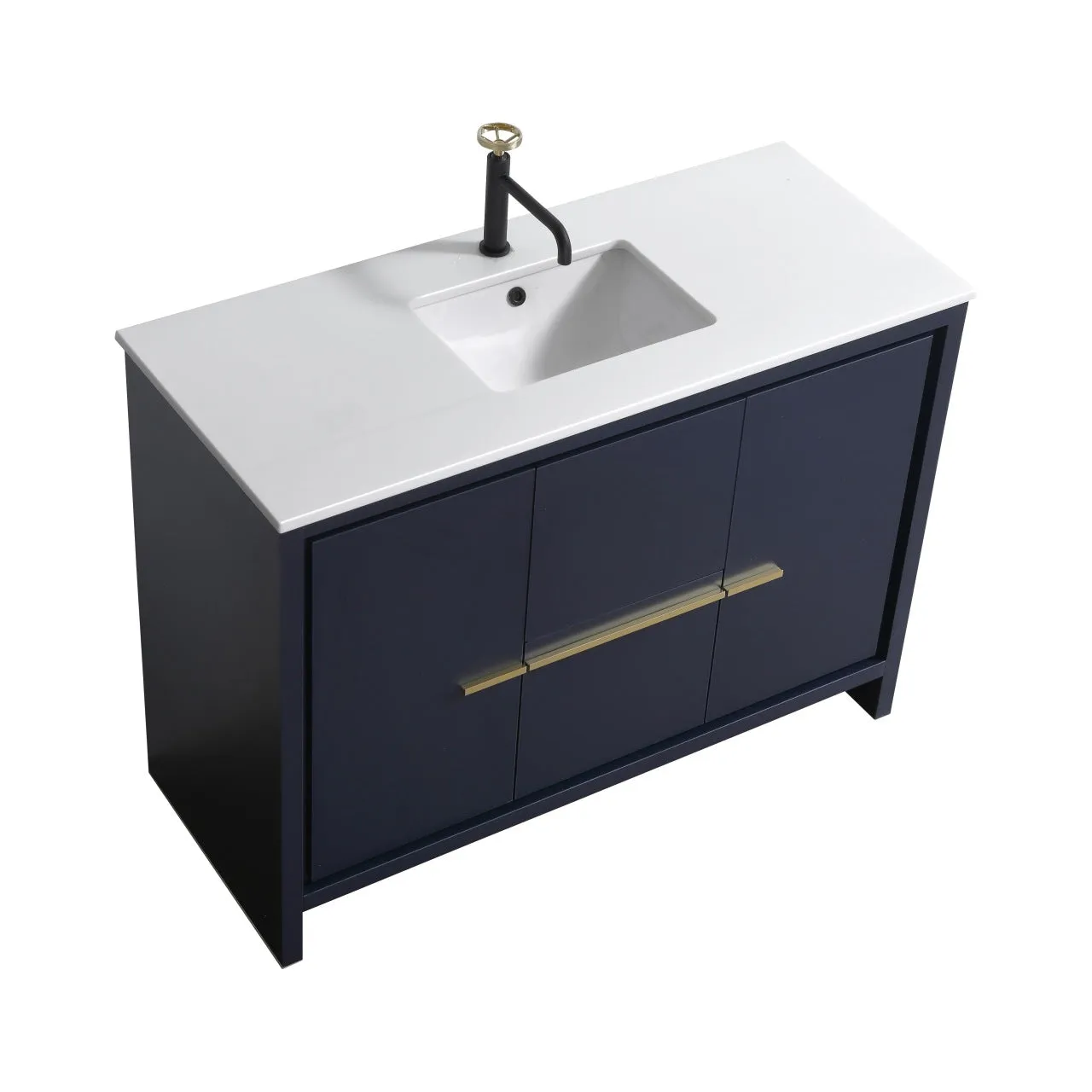 Dolce 48″ Modern Bathroom Vanity with Quartz Counter-Top