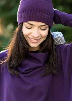 EGGPLANT Italian RIB CUFF SLOUCHY HAT