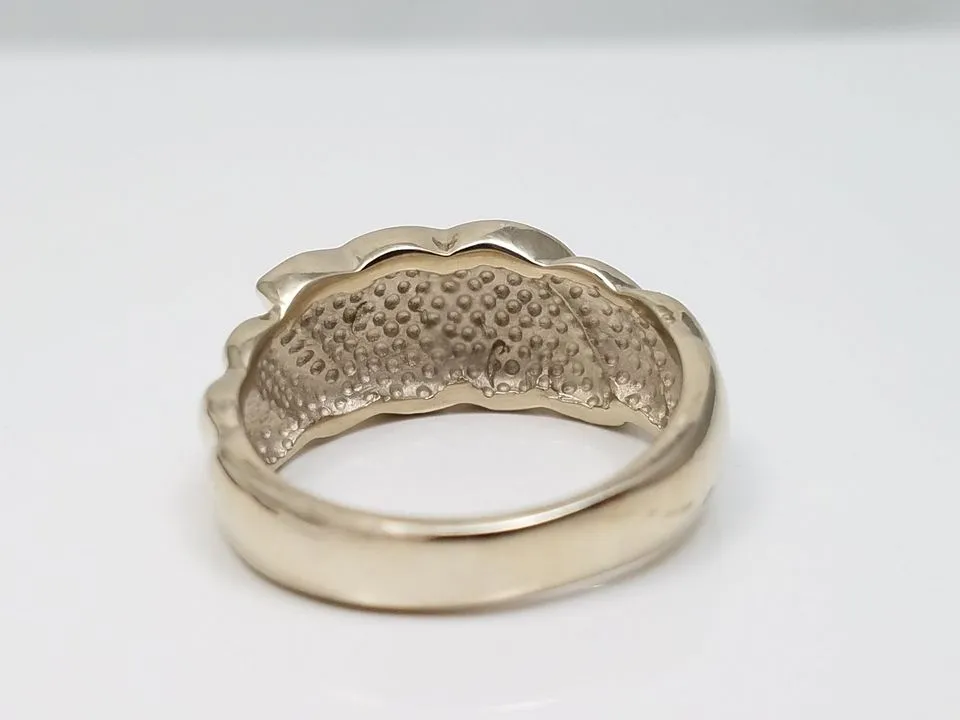 Elegant 14k White Gold Mother Of Pearl Custom Inlaid Ring