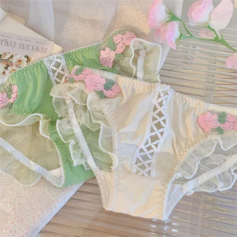 Embroidered Floral Corset Panties