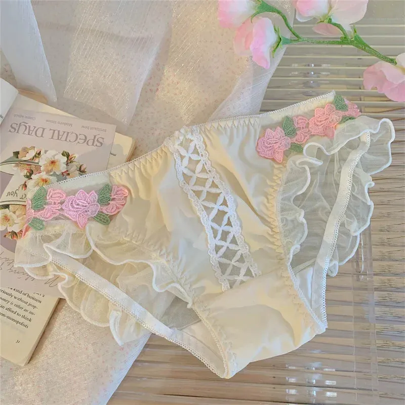 Embroidered Floral Corset Panties