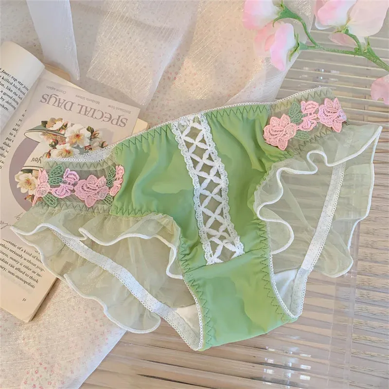 Embroidered Floral Corset Panties