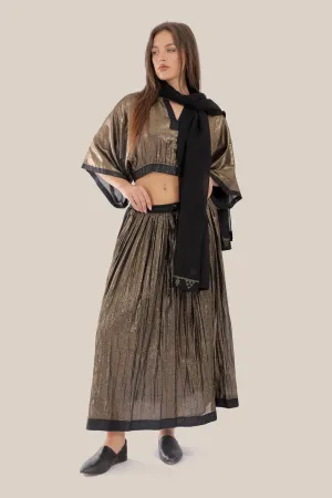 Embroidered light cotton voile scarf