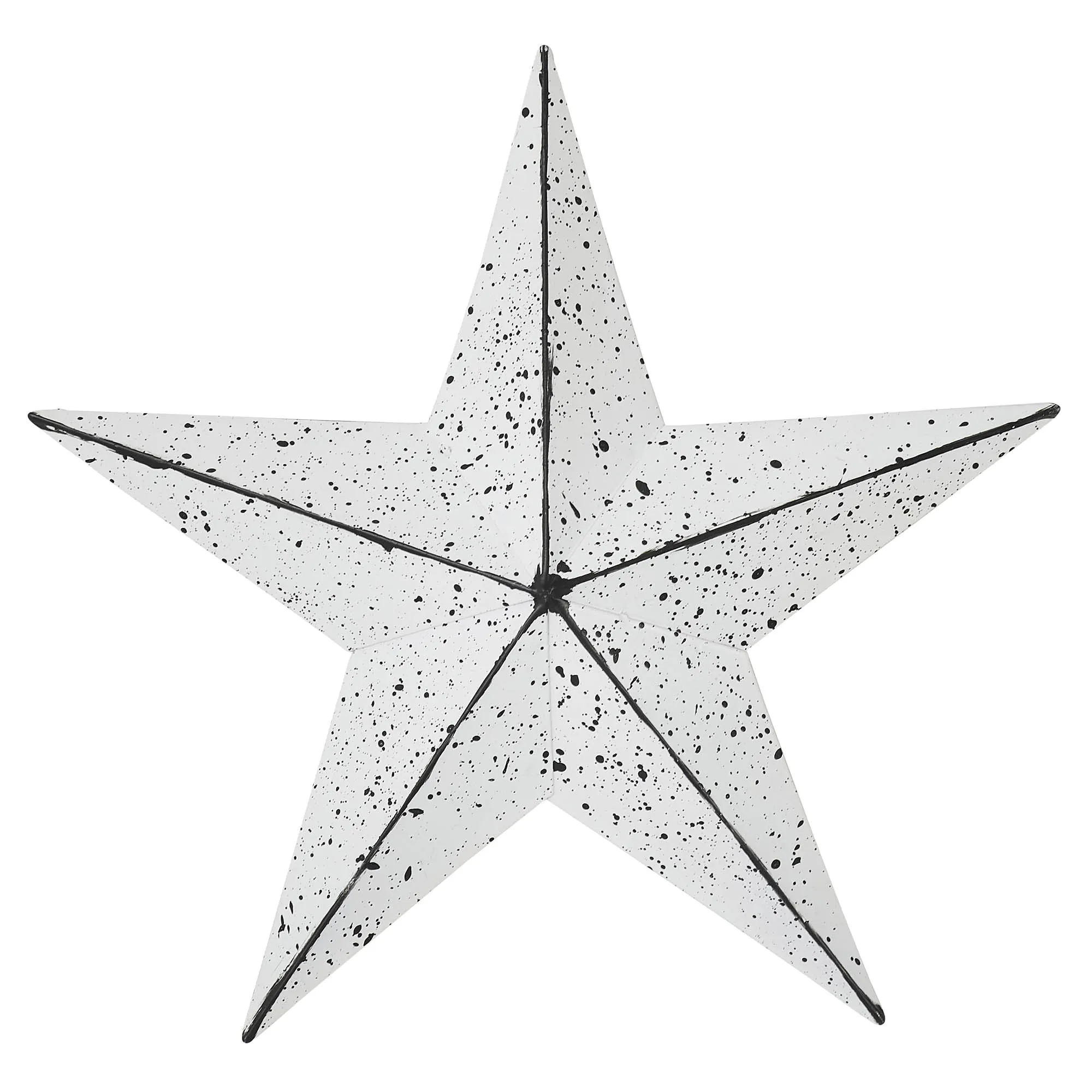 Faceted Metal Star White Wall Hanging 8x8