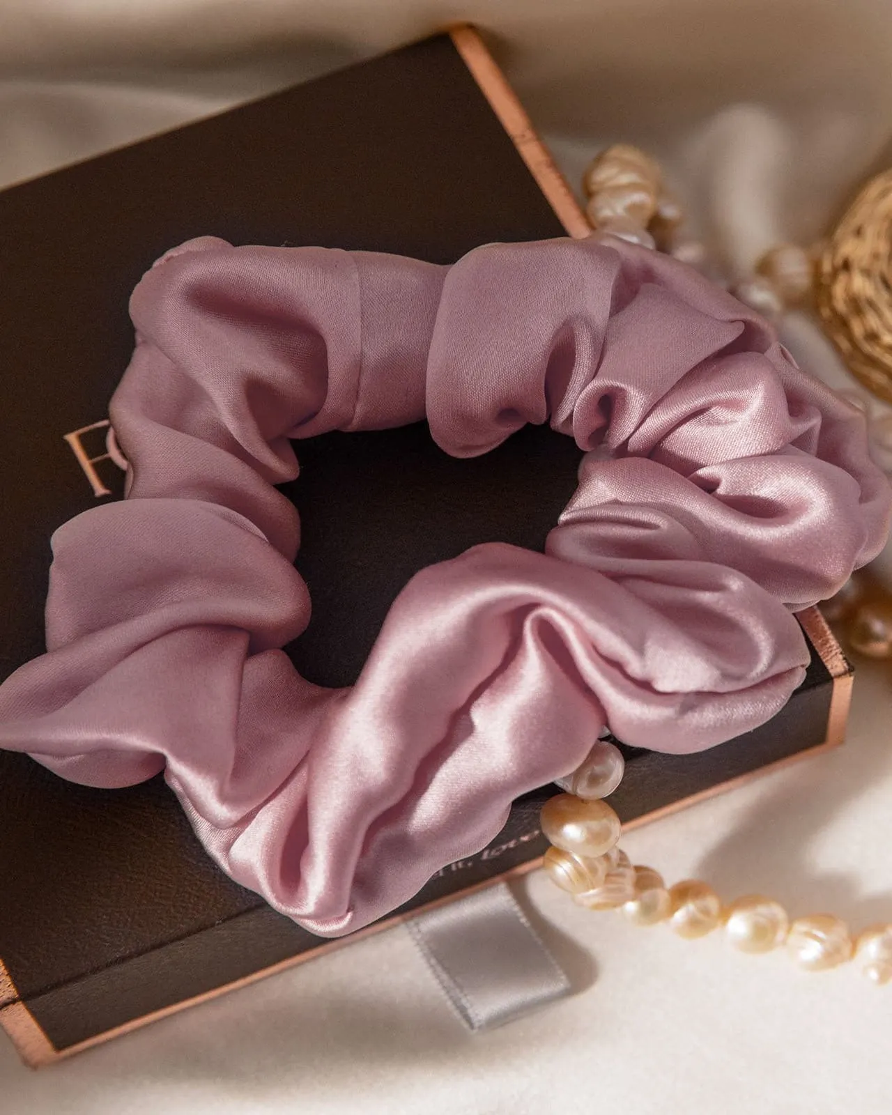 FEELITS 100% Royal Mulberry Silk. Natural Care Hair Scrunchies- Padma Pink