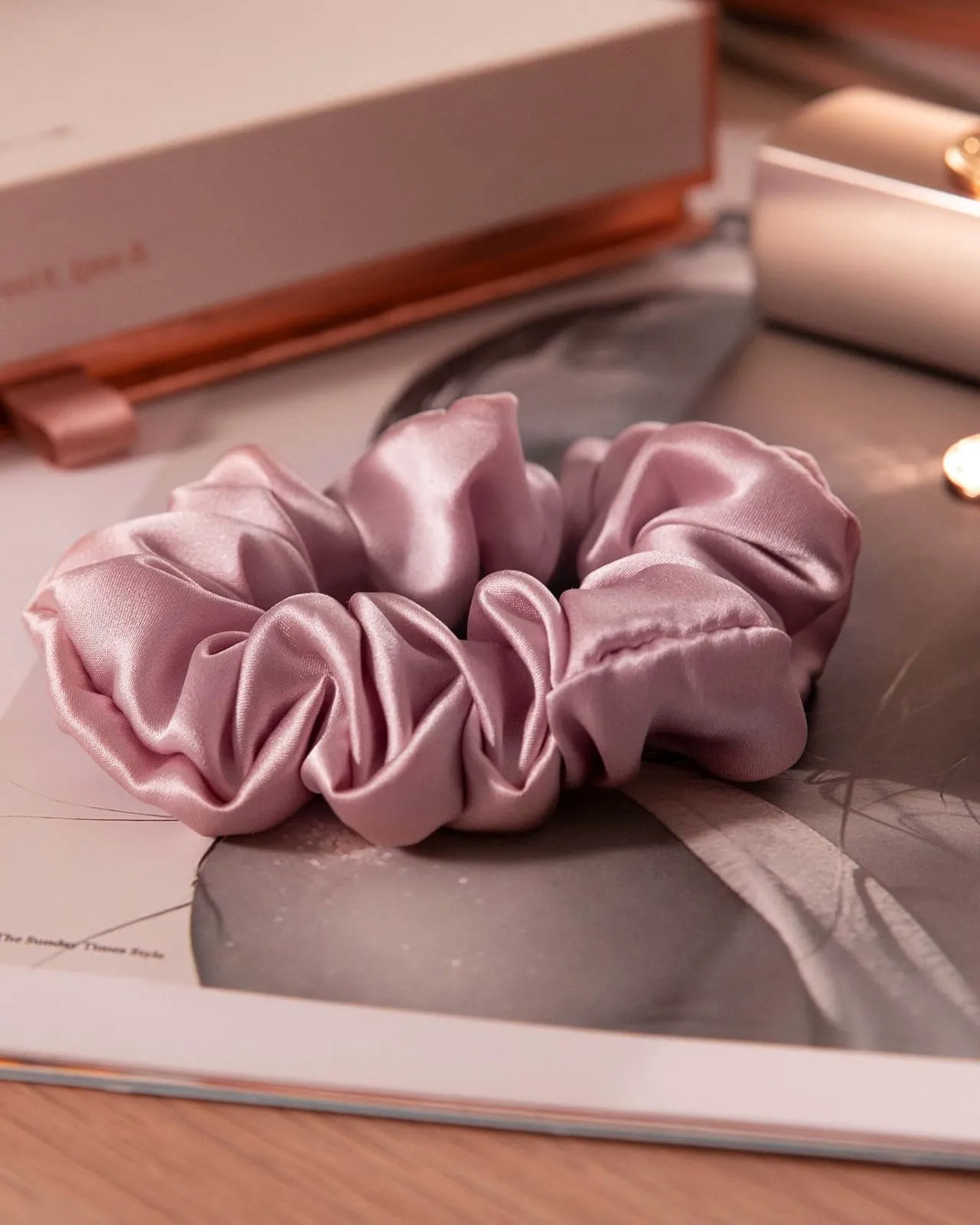 FEELITS 100% Royal Mulberry Silk. Natural Care Hair Scrunchies- Padma Pink