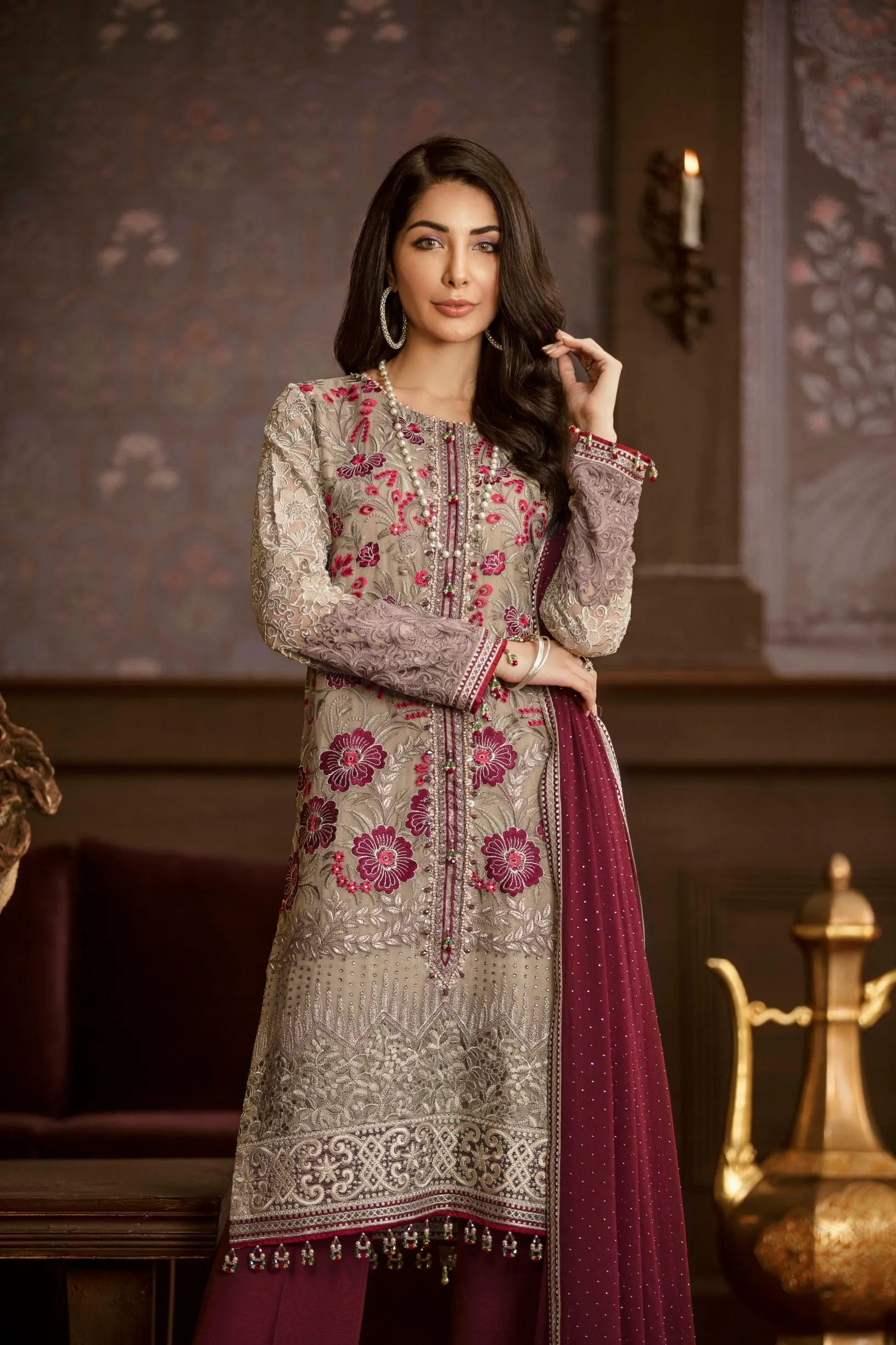 Flossie Embroidered Chiffon Collection – Luxury Edition Vol-5 – Caronation
